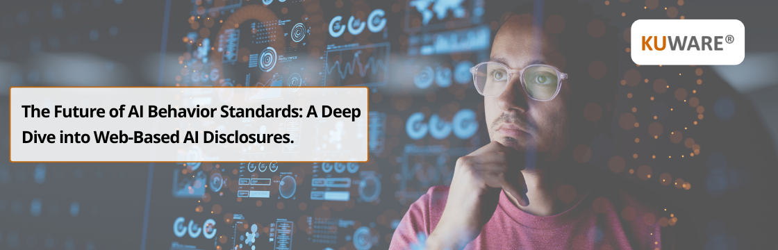 A man looks at an AI technology display.