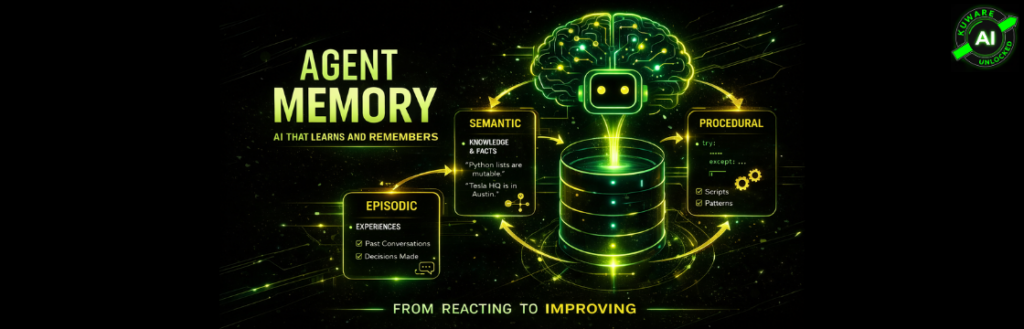 Agent Memory One Agent Memory: Building Memory-Aware AI Agents That Learn