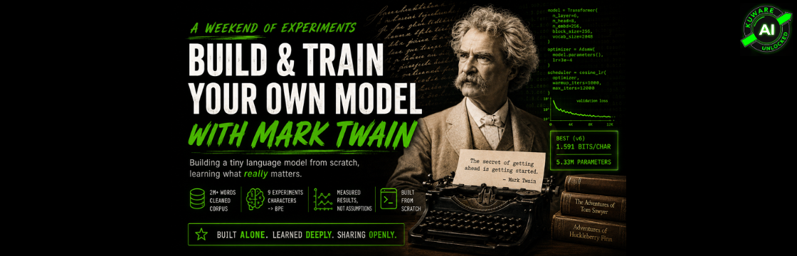 How I Built and Trained a Tiny Language Model With Mark Twain Over a Weekend